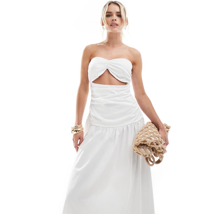 4th & Reckless Petite exclusive bandeau cut out dropped
