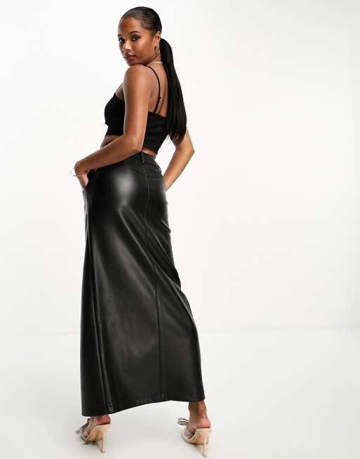 Asos petite on sale black maxi skirt