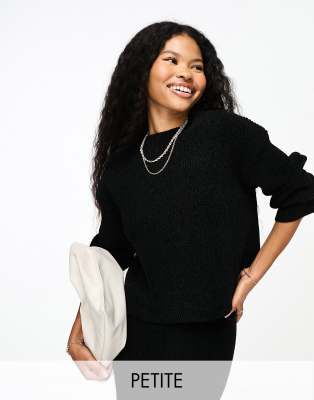 4th & Reckless Petite 4th & Reckless Petite exclusive ribbed knit jumper co-ord in black