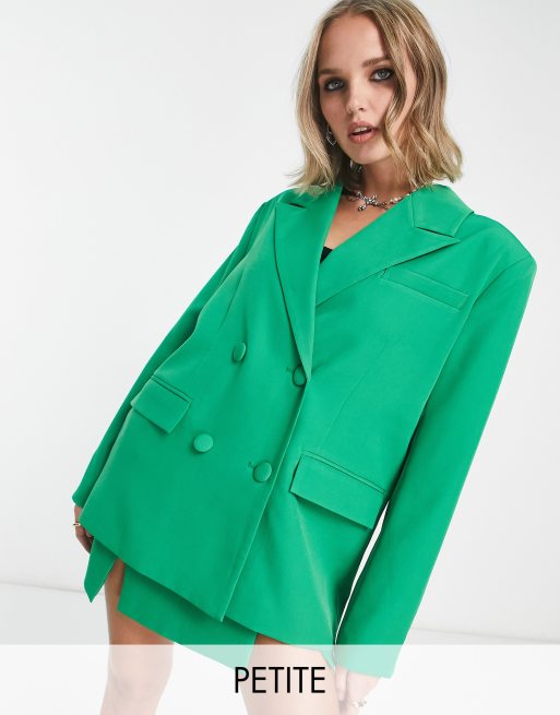 4th & Reckless Petite exclusive tailored blazer in green - part of a set