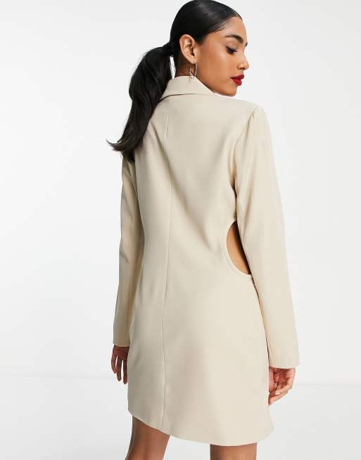 4th & Reckless Petite - Exclusives - Elegante blazerjurk in beige , 3 van 4