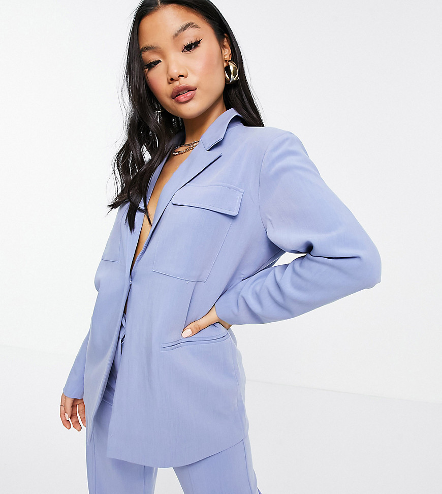 4th + Reckless Petite oversized blazer in blue-Blues