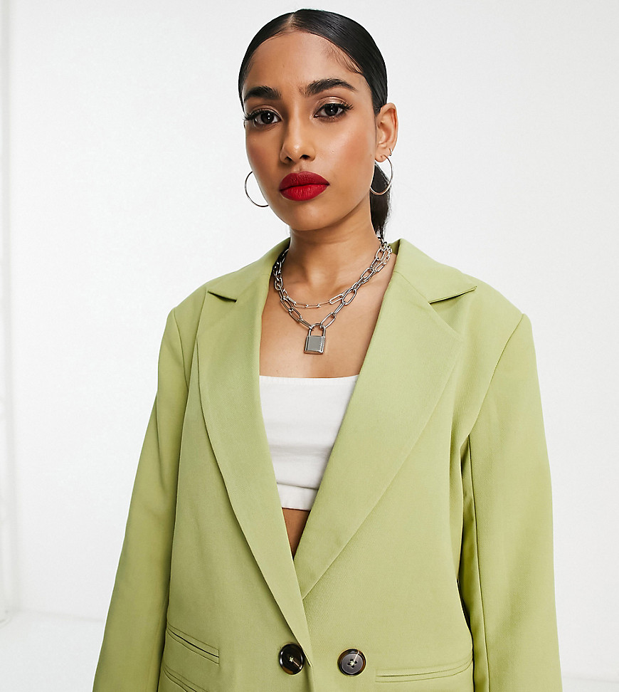 4th & Reckless Petite Oversized Lapel Detail Jacket In Light Green - Part Of A Set