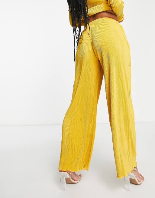 Mustard flared hot sale trousers