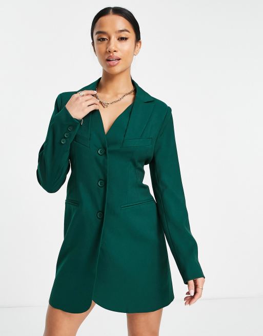 Dark green sale blazer dress