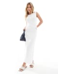 [4th & Reckless Petite] 4th & Reckless Petite sleeveless wrap drape ring detail maxi dress in white 6 WHITE