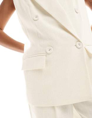 4th & Reckless Petite Tailored Sleeveless Longline Vest In Yellow