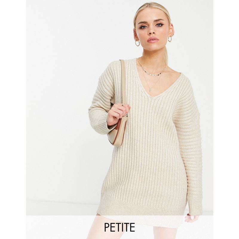 4th & Reckless Petite - Vestito maglia oversize color cammello