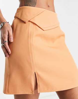 4th & Reckless pleated detail mini skirt in peach