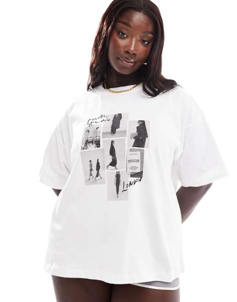 4th & Reckless Plus - Catwalk Polaroid - T-shirt bianca oversize - view 1