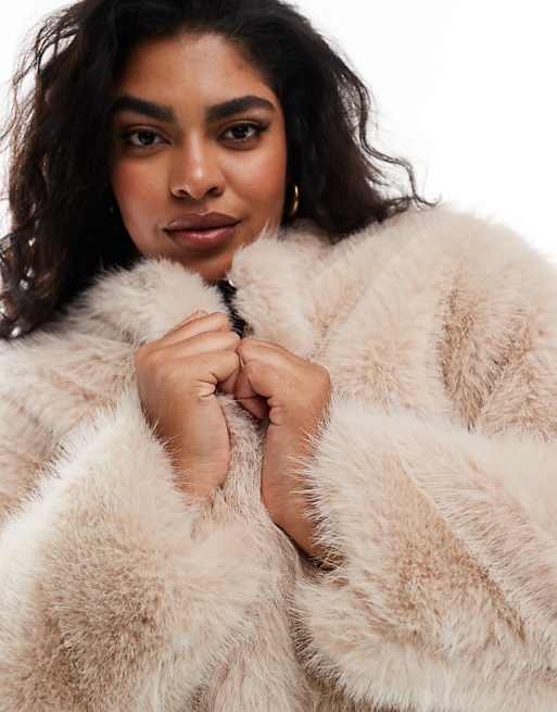 4th & Reckless Plus cropped faux fur pocket detail jacket in 4th & Reckless Plus cropped faux fur pocket detail jacket in