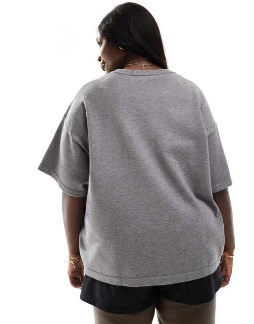 ★HELENE PARIS★ Rough line overfit half t-shirt moon grey Helene Paris | Official Store – Shop Trendy Fashion at MUSINSA