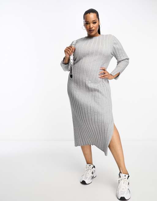 Asos design jumper dress in midi length with outlet side splits