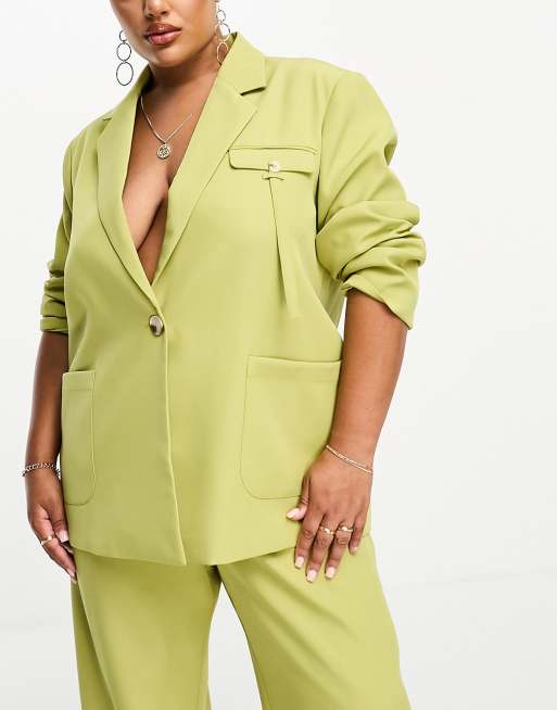 Lime green plus outlet size blazer