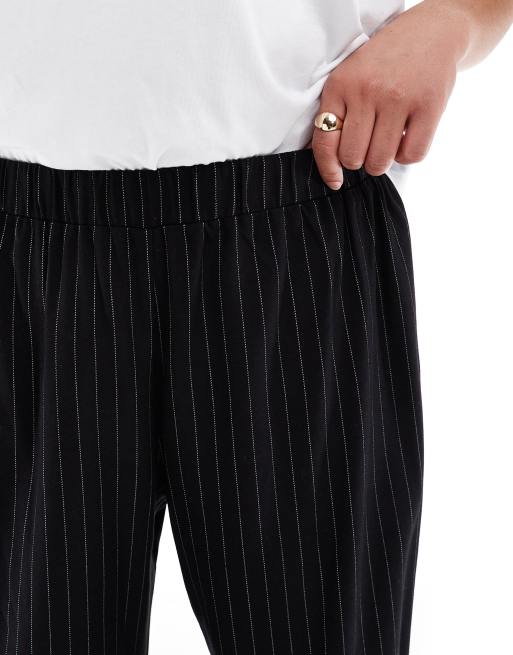 4th Reckless Plus exclusive side stripe wide leg trousers in