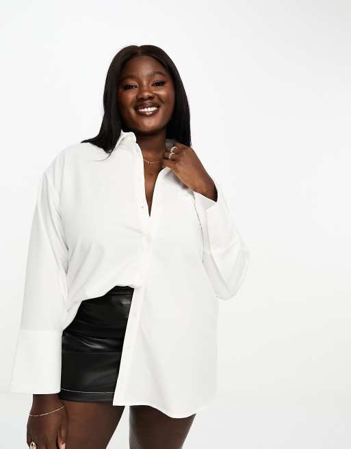 oversized white shirt plus size