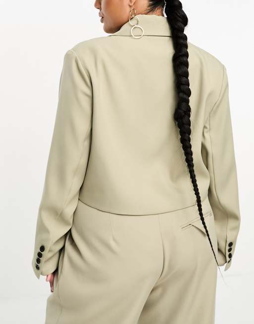 4th & Reckless Plus - Exclusivité - Blazer d'ensemble court - Kaki, 2 de 4