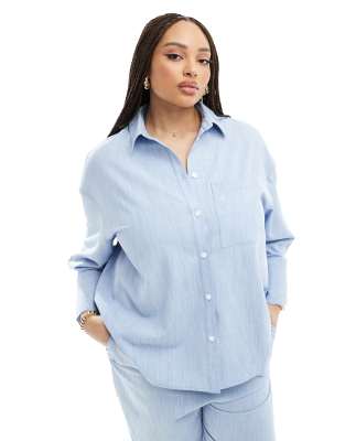 4th & Reckless Plus - Exclusivité - Chemise d'ensemble à logo brodé - Bleu clair