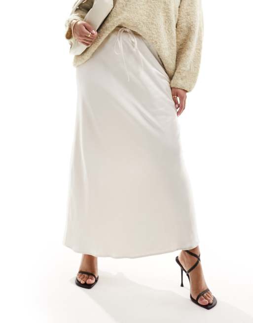 4th Reckless Plus Exclusivité Jupe longue en satin à cordon