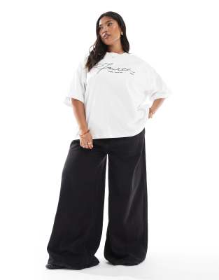 4th & Reckless Plus Oversized Embroidered Logo T-shirt