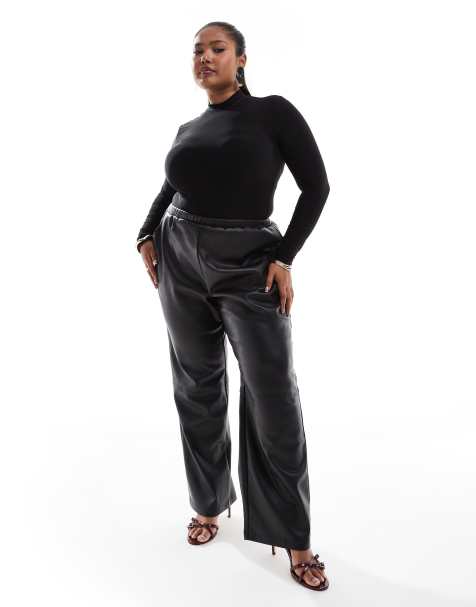 4th & Reckless Plus - Pantaloni dritti neri in pelle sintetica - view 1