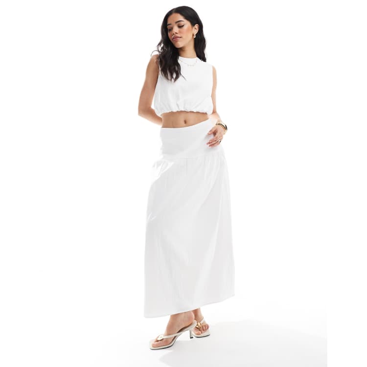 4th & Reckless poplin structured cropped top and maxi skirt