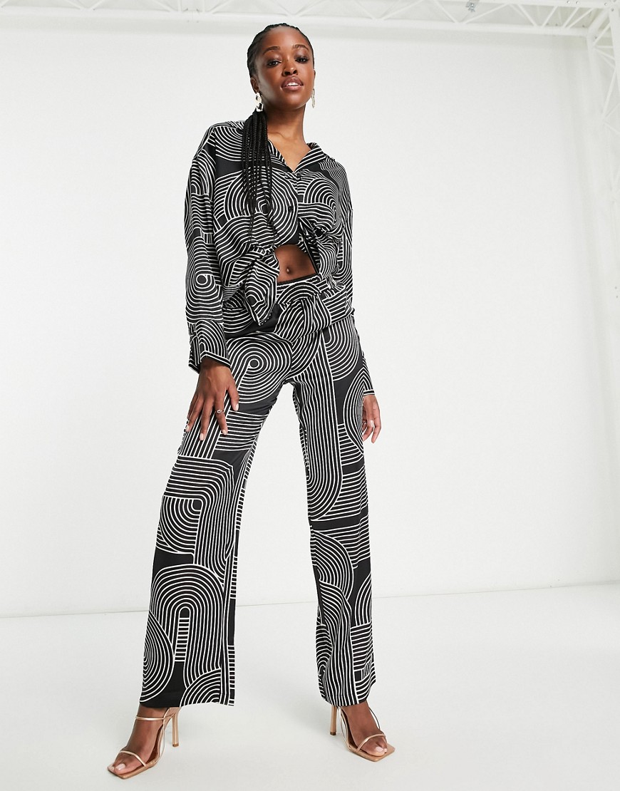 4th & Reckless printed satin pants in multi - part of a set