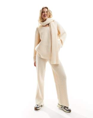 4th & Reckless Remy knitted pants in off white (part of a set)