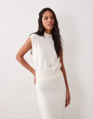 4th & Reckless Rib Knit High Neck Sleeveless Top In Multi