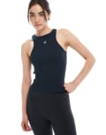[4th & Reckless] 4th & Reckless ribbed embroidered logo singlet top in navy-Blue 14 NAVY