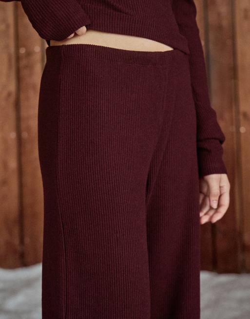 4th & Reckless ribbed relaxed trouser co-ord in cherry, 2 of 4