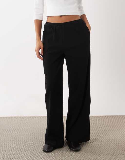 4th & Reckless ribbed wide leg trousers co-ord in black, 2 of 5
