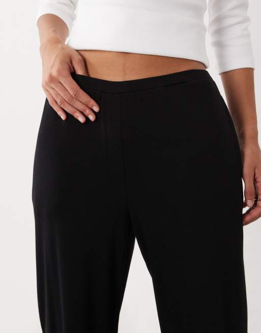 4th & Reckless ribbed wide leg trousers co-ord in black, 4 of 5