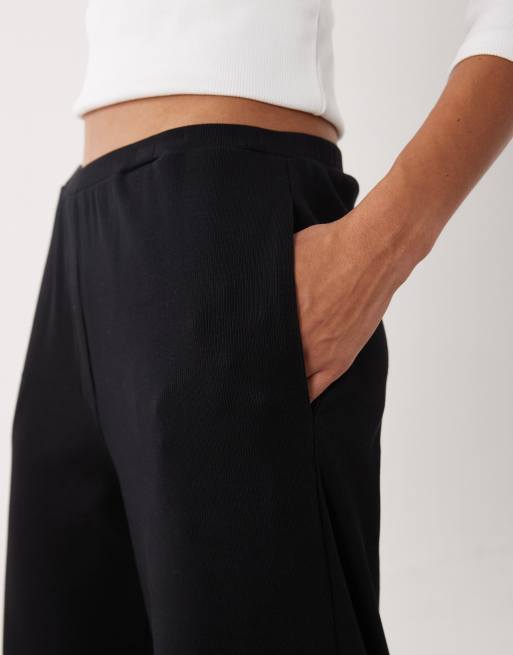4th & Reckless ribbed wide leg trousers co-ord in black, 5 of 5