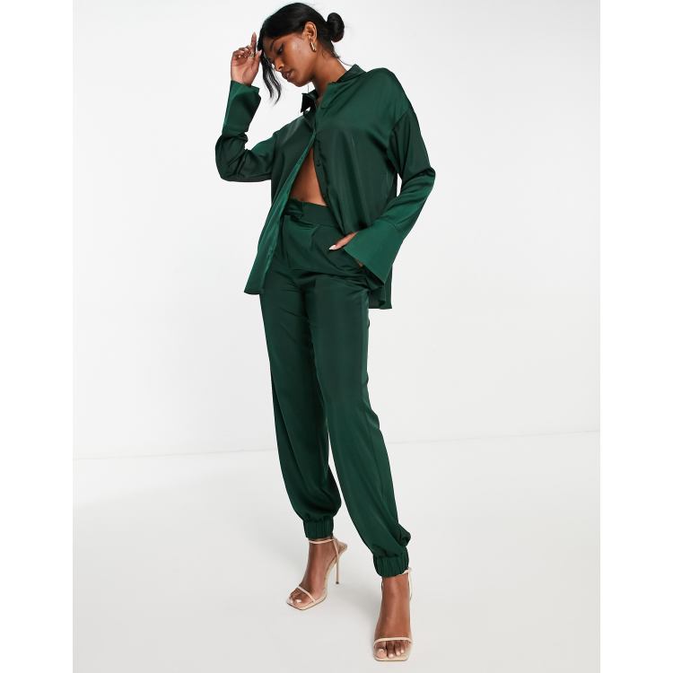 She Stands Out Satin Joggers (Kelly Green) · NanaMacs