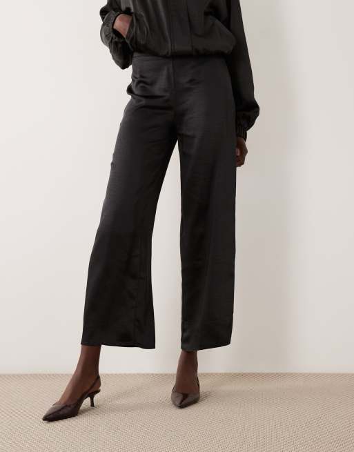 4th & Reckless satin relaxed pant co-ord in black, 2 of 5