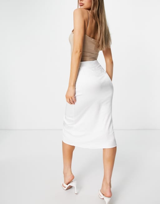 4th & Reckless satin ruched tie midi skirt, 2 of 4