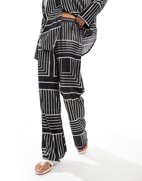 4th & Reckless satin wide cuff button front shirt and wide leg pants set - view 1