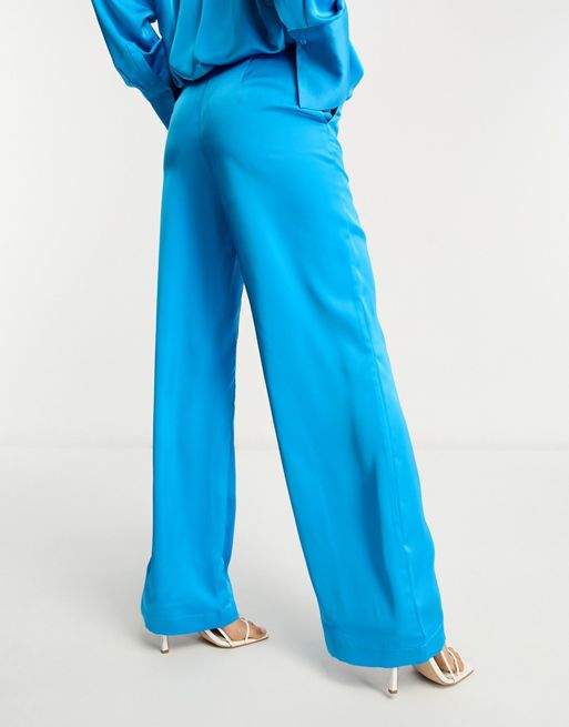 Extro & Vert super wide leg trousers in baby blue co-ord