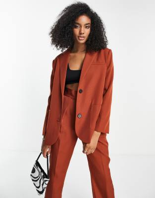 4th & Reckless - Schmal geschnittener Blazer in Rostrot, Kombiteil-Orange