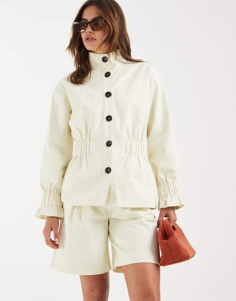 4th & Reckless - Short d'ensemble long et ajusté à plis oversize en coton - Crème - view 1