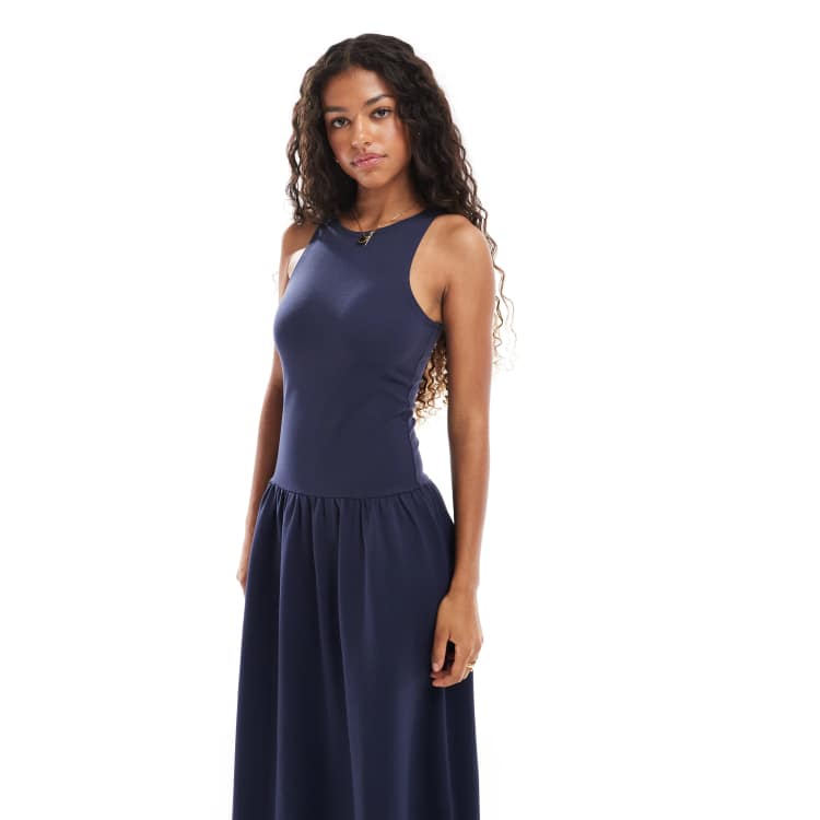 4th & Reckless sleeveless racer neck dropped waist midaxi