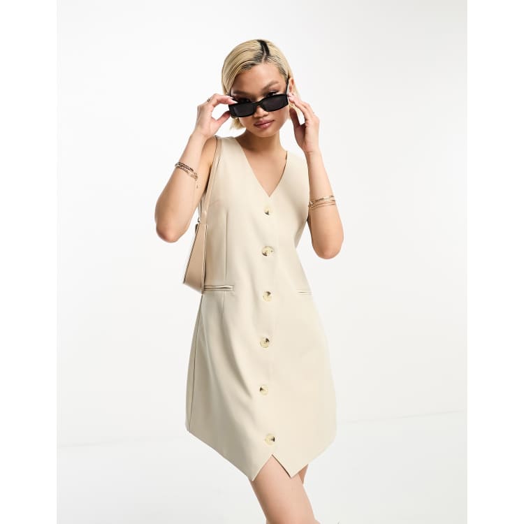 Beige Dress With Buttons | escapeauthority.com