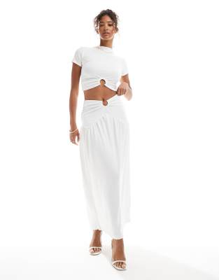 4th & Reckless slinky slash neck top and dropped waist maxi