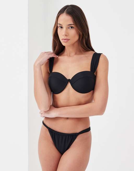 4th & Reckless - Slip bikini in nero