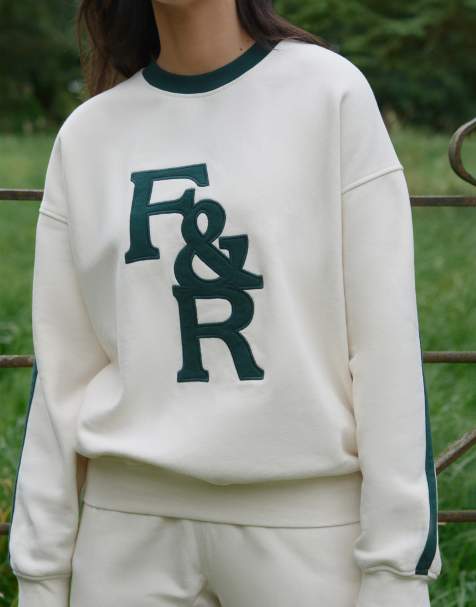 4th & Reckless Sloane lounge set in green & cream contrast - view 1