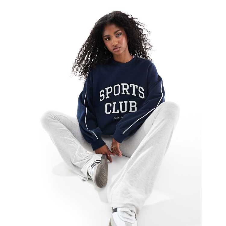4th & Reckless sports club embroidered logo oversized sweatshirt