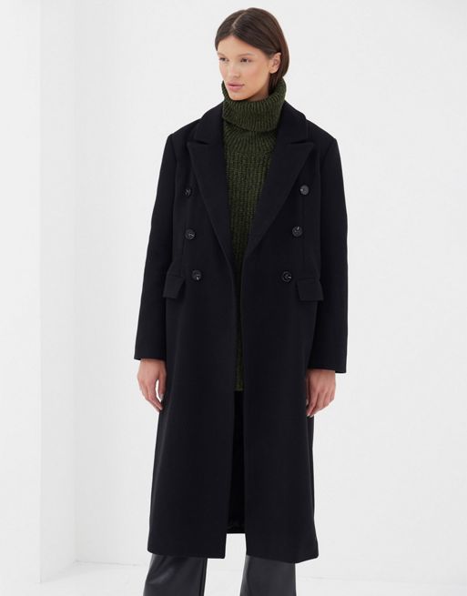4th & Reckless straight coat in black | ASOS