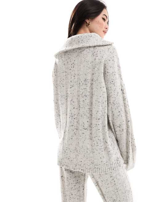 4th Reckless – Strickpullover mit Zopfmuster und halbem