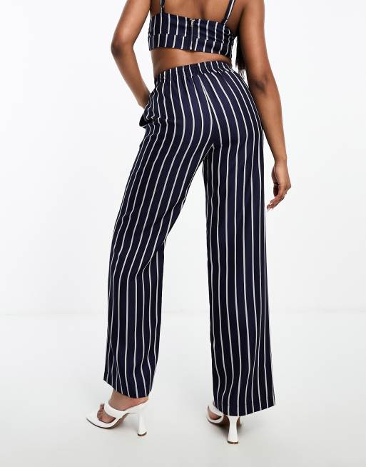 High waisted pants store striped